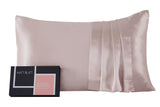 NNEKG Matt Blatt 25 Momme Premium 100% Mulberry Silk Pillowcase Pair Gift Set (Pink)