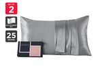 NNEKG Matt Blatt 25 Momme Premium 100% Mulberry Silk Pillowcase Pair Gift Set (Silver)