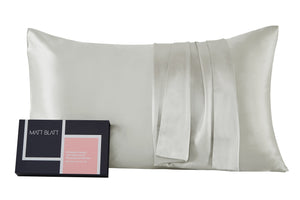 NNEKG Matt Blatt 25 Momme Premium 100% Mulberry Silk Pillowcase Pair Gift Set (White)