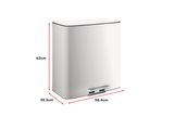 NNEKG Matt Blatt 56L Pedal Dual Compartment Soft Close Rubbish Bin (Matte White)
