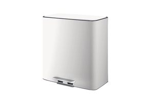 NNEKG Matt Blatt 56L Pedal Dual Compartment Soft Close Rubbish Bin (Matte White)