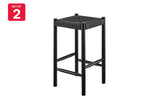 NNEKG Set of 2 Amber Counter Stool (Black Black)