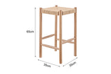 NNEKGE Set of 2 Amber Counter Stool (Oak Natural)