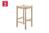 NNEKGE Set of 2 Amber Counter Stool (Oak Natural)