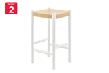 NNEKGE Set of 2 Amber Counter Stool (White Natural)