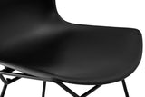 NNEKGE Set of 2 Bertoia Molded Shell Side Chair Replica (Black)