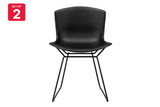 NNEKGE Set of 2 Bertoia Molded Shell Side Chair Replica (Black)