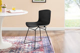 NNEKGE Set of 2 Bertoia Molded Shell Side Chair Replica (Black)