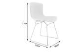 NNEKGE Set of 2 Bertoia Molded Shell Side Chair Replica (White)
