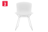 NNEKGE Set of 2 Bertoia Molded Shell Side Chair Replica (White)