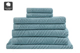 NNEKG Matt Blatt 7 Piece Brianca Textured Turkish Cotton Towel Set (Lagoon)