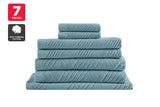 NNEKG Matt Blatt 7 Piece Brianca Textured Turkish Cotton Towel Set (Lagoon)