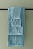 NNEKG Matt Blatt 7 Piece Brianca Textured Turkish Cotton Towel Set (Lagoon)