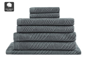 NNEKG Matt Blatt 7 Piece Brianca Textured Turkish Cotton Towel Set (Dove)