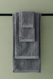 NNEKG Matt Blatt 7 Piece Brianca Textured Turkish Cotton Towel Set (Dove)