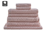 NNEKG Matt Blatt 7 Piece Brianca Textured Turkish Cotton Towel Set (Rose)