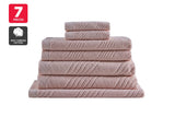 NNEKG Matt Blatt 7 Piece Brianca Textured Turkish Cotton Towel Set (Rose)