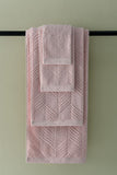 NNEKG Matt Blatt 7 Piece Brianca Textured Turkish Cotton Towel Set (Rose)