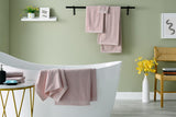 NNEKG Matt Blatt 7 Piece Brianca Textured Turkish Cotton Towel Set (Rose)