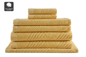 NNEKG Matt Blatt 7 Piece Brianca Textured Turkish Cotton Towel Set (Lemon)