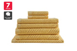 NNEKG Matt Blatt 7 Piece Brianca Textured Turkish Cotton Towel Set (Lemon)