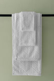 NNEKG Matt Blatt 7 Piece Brianca Textured Turkish Cotton Towel Set (White)
