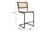 NNEKG Marcel Breuer Cesca Chair Replica Set of 2 Counter Stool (Black Rattan)