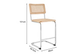 NNEKG Marcel Breuer Cesca Chair Replica Set of 2 Counter Stool (Natural Rattan)
