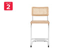 NNEKG Marcel Breuer Cesca Chair Replica Set of 2 Counter Stool (Natural Rattan)