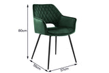 NNEKG Matt Blatt Set of 2 Dublin Dining Armchairs (Dark Green)