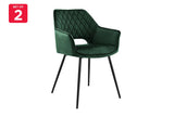 NNEKG Matt Blatt Set of 2 Dublin Dining Armchairs (Dark Green)