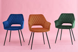 NNEKG Matt Blatt Set of 2 Dublin Armchairs (Dark Blue)