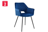 NNEKG Matt Blatt Set of 2 Dublin Armchairs (Dark Blue)