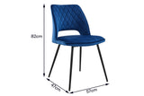 NNEKG Set of 2 Dublin Dining Chairs (Dark Blue)