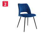NNEKG Set of 2 Dublin Dining Chairs (Dark Blue)