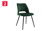 NNEKG Matt Blatt Set of 2 Dublin Dining Chairs (Dark Green)