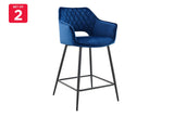 NNEKG Matt Blatt Set of 2 Dublin Stools (Dark Blue)