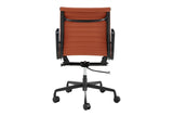 NNEKGE Replica Eames Group Standard Matte Black Aluminium Low Back Office Chair (Tan Leather)