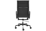 NNEKG Replica Eames Group Standard Matte Black Aluminium High Back Office Chair (Black Leather)