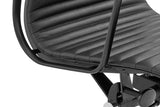 NNEKG Replica Eames Group Standard Matte Black Aluminium High Back Office Chair (Black Leather)