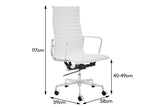 NNEKGE Replica Eames Group Standard High Back Office Chair (White Leather)