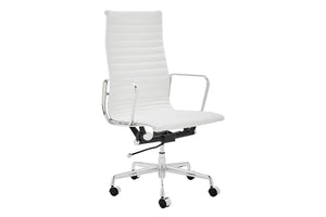 NNEKGE Replica Eames Group Standard High Back Office Chair (White Leather)