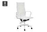NNEKGE Replica Eames Group Standard High Back Office Chair (White Leather)