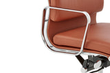 NNEKG Matt Blatt Replica Eames Group Standard Aluminium Padded High Back Office Chair (Tan Leather)