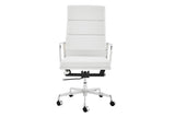 NNEKGE Replica Eames Group Standard Aluminium Padded High Back Office Chair (White Leather)