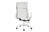 NNEKGE Replica Eames Group StandardPadded High Back Office Chair (White Leather)
