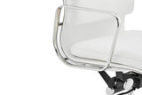 NNEKGE Replica Eames Group Standard Aluminium Padded High Back Office Chair (White Leather)