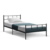 NNEDSZ Metal Bed Frame Single Size Platform Foundation Mattress Base SOL Black