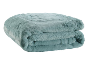 NNEKGE Delmar Faux Fur Throw (Jade 180cm x 200cm)