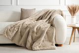 NNEKGE Delmar Faux Fur Throw (Mocha 180cm x 200cm)
